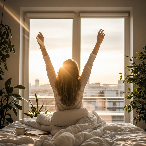 woman waking up