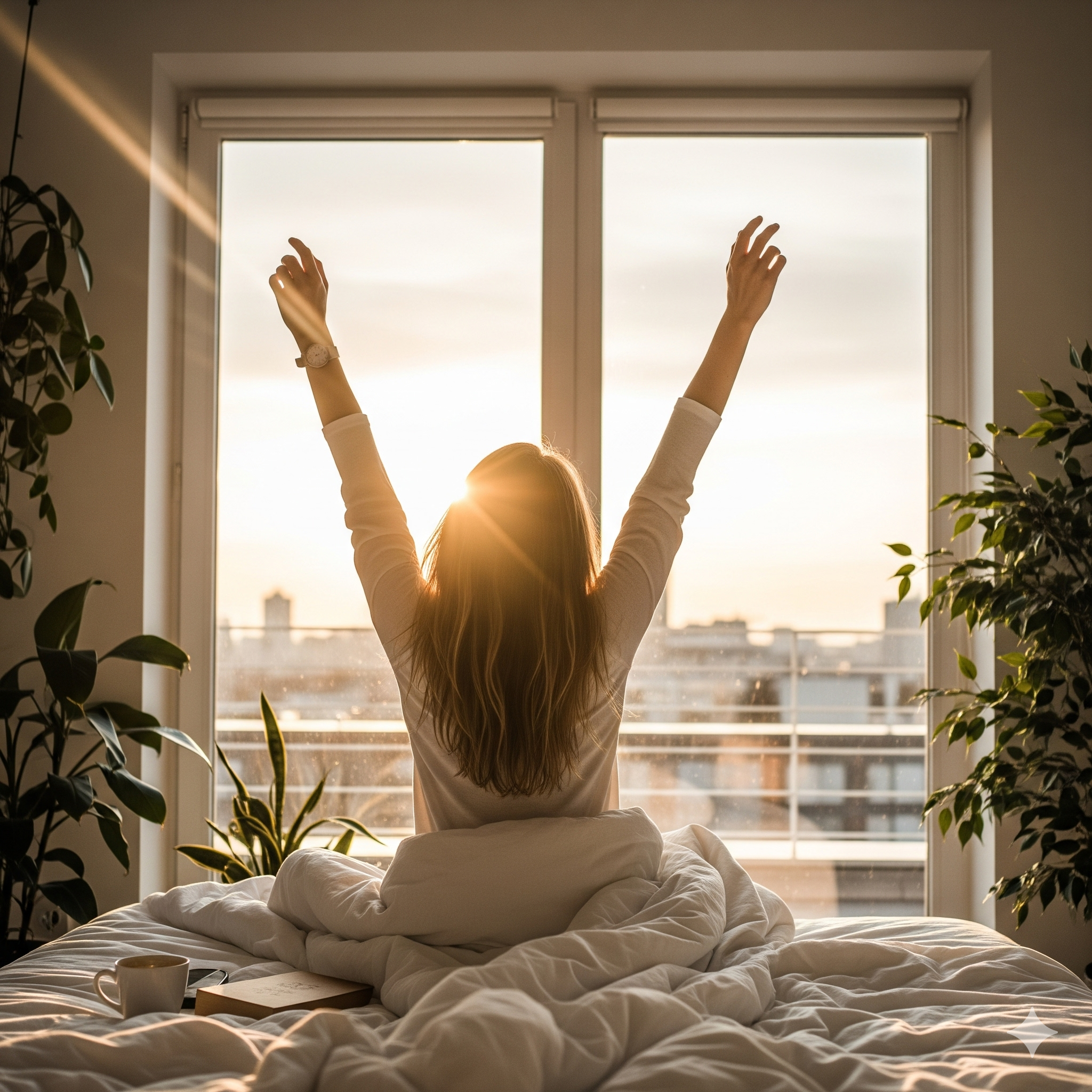 woman waking up